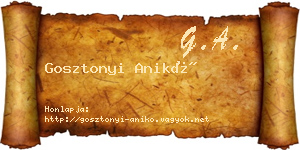 Gosztonyi Anikó névjegykártya